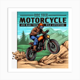 Motorcycle Rider Art Print