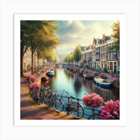 Amsterdam Canal Street Art Print