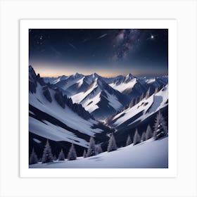 Night Sky In The Mountains Art Print