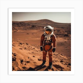 Astronaut On Mars 3 Art Print