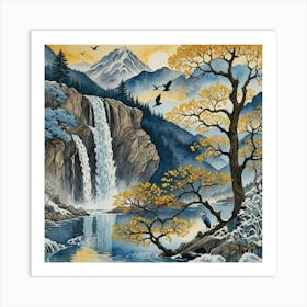 Asian Waterfall Art Print