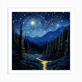 Night In The Mountains Art Print