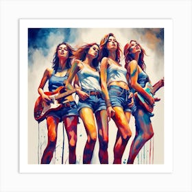 A girls music band Art Print