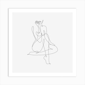 Line art nude Art Print