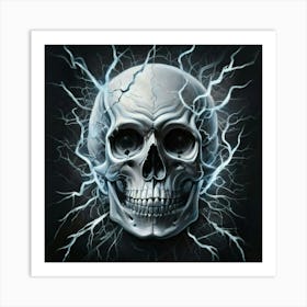 Lightning Skull Art Print