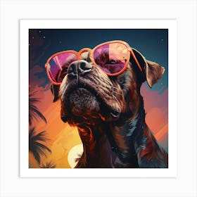 Dog In Sunglasses 1 Art Print