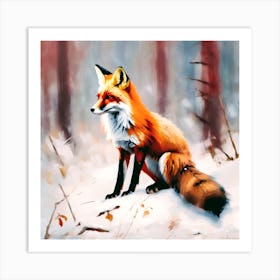 Red Fox In The Snow Art Print