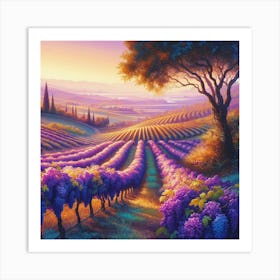 Vineyards At Sunset 27 Poster