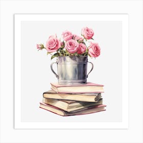 Roses In A Bucket 8 Art Print