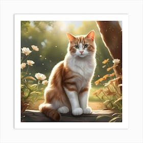 Cat In The Woods Art Print