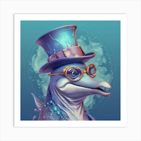 Dolphin In A Top Hat Poster