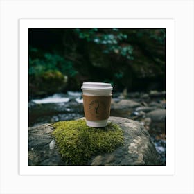 Coffee Cup On Rock 2 Art Print