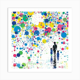 Children Walking In The Water Art Print