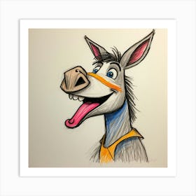 Donkey Drawing 1 Art Print