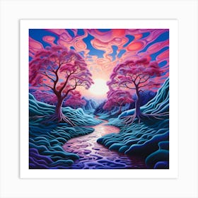 Violet Crimson Riverscapes Art Print