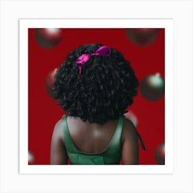 Afro Christmas Girl 004 Art Print