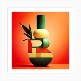 Geometric Vase,Stunning 3D Geometric Shapes Art Print