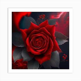 Red Rose Wallpaper 1 Art Print