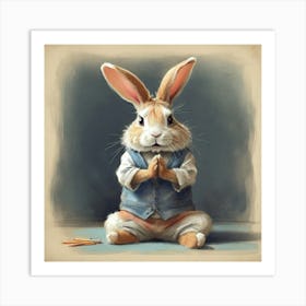 Rabbit Praying Art Print