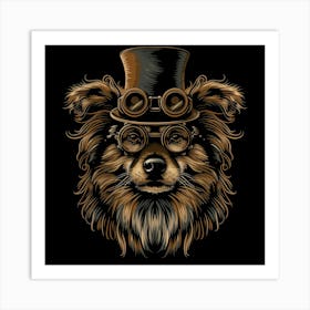 Steampunk Dog 45 Art Print