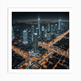 Cityscape At Night 4 Art Print