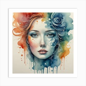 Watercolor Of A Woman 49 Art Print