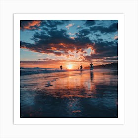 Sunset On The Beach Poster