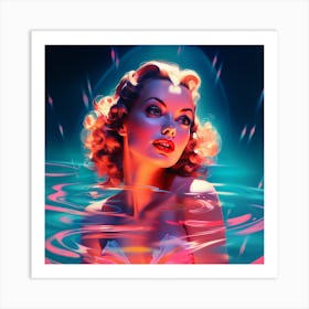 Girl In The Water Art Print