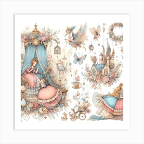 Fairytale Princesses Art Print