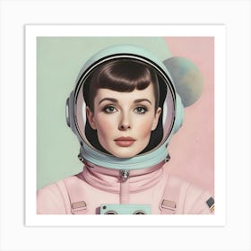 Retro Female Astronaut Art Print