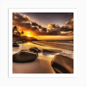 Sunset On The Beach 783 Art Print