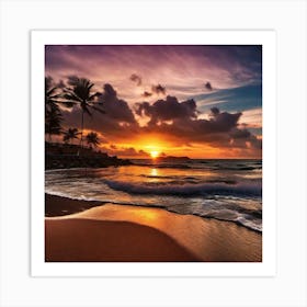 Sunset On The Beach 287 Art Print