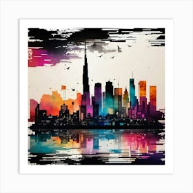 Dubai Skyline Canvas Art Art Print