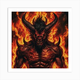 Demon In Flames 2 Art Print