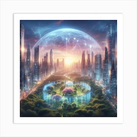 Futuristic Cityscape 121 Art Print