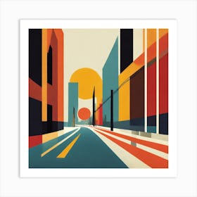 City Street, Geometric Abstract Art Print