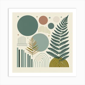 Scandinavian style, Green fern 2 Art Print