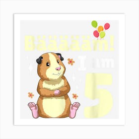 5th Birthday Guinea Pig Themed Birthday Party 5 Years Old Art Print