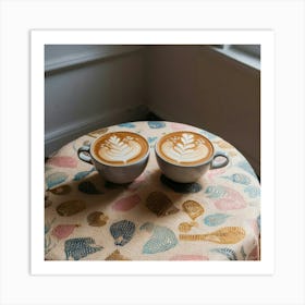 Two Coffees On A Table Art Print