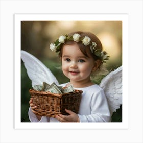 Angel With Money 1 Art Print