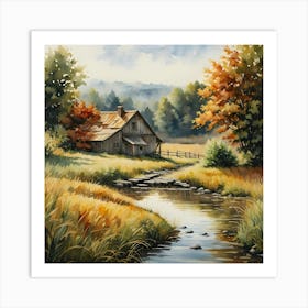 Autumn Creek 1 Art Print