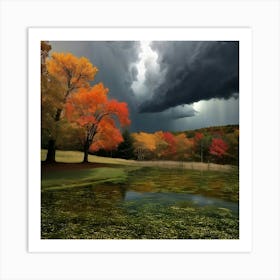 Storm Clouds Over A swamp Art Print