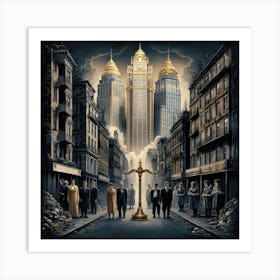 The Scales of Justice: A City Divided Art Print