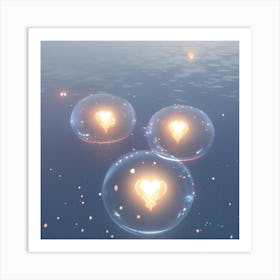 Heart Bubbles Art Print