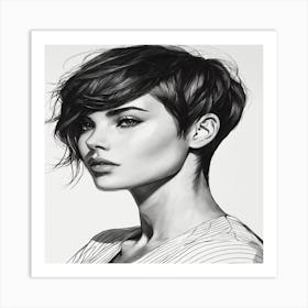 Short Haired Woman Art Print