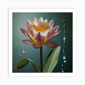 Experience the enchanting beauty of nature with the Floating Water Lily painting. A piece of art that adds a touch of tranquility and elegance to any space in your home. Get yours now and enjoy the magic of the water lily every day!" Art Print