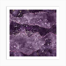 Purple Starry Agate Texture 05 1 Art Print