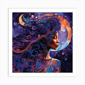 Moon And The Stars Art Print