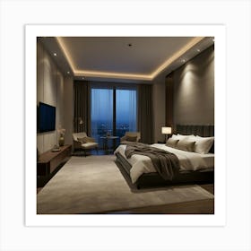 Modern Bedroom Design 1 Art Print