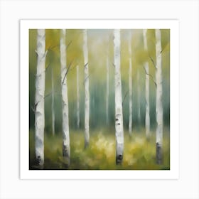 Birch Trees Abstract Art Print